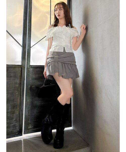 dazzlin（ダズリン）の「2WAYバルーンスリーブギャザーブラウス（シャツ/ブラウス・レディース・グリーン/オフホワイト/その他1/ブルー・FREE）」の14枚目の写真