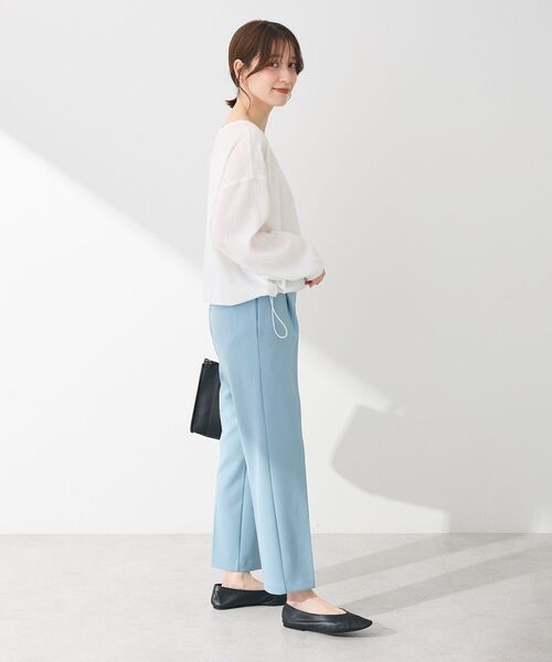 Green　Parks（グリーンパークス）の「きれいシルエットパンツ(テーパード)（スラックス・レディース・ホワイト系その他2/ブルー/ミント/ダークネイビー・M/L/S）」の12枚目の写真