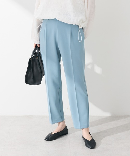 Green　Parks（グリーンパークス）の「きれいシルエットパンツ(テーパード)（スラックス・レディース・ホワイト系その他2/ブルー/ミント/ダークネイビー・M/L/S）」の4枚目の写真