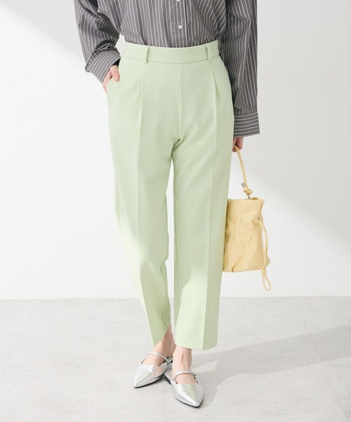 Green　Parks（グリーンパークス）の「きれいシルエットパンツ(テーパード)（スラックス・レディース・ホワイト系その他2/ブルー/ミント/ダークネイビー・M/L/S）」の3枚目の写真