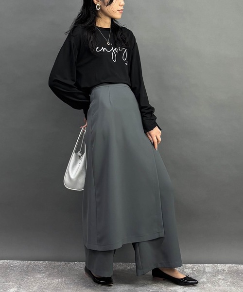 NICOLE white(ニコルホワイト)の「スカート付きパンツ(その他パンツ・レディース・ブラック/チャコール/グレー・FREE)」の4枚目の写真