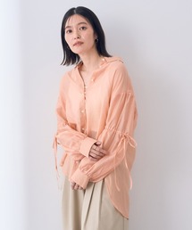 バックリボンシアーシャツ