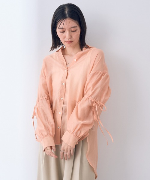 YECCA VECCA(イェッカヴェッカ)の「バックリボンシアーシャツ(シャツ/ブラウス・レディース・ブラック/ピンク/ライトグリーン・FREE)」の22枚目の写真