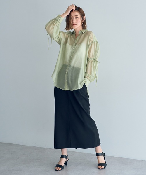 YECCA VECCA(イェッカヴェッカ)の「バックリボンシアーシャツ(シャツ/ブラウス・レディース・ブラック/ピンク/ライトグリーン・FREE)」の17枚目の写真