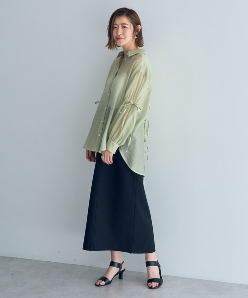 YECCA VECCA(イェッカヴェッカ)の「バックリボンシアーシャツ(シャツ/ブラウス・レディース・ブラック/ピンク/ライトグリーン・FREE)」の18枚目の写真