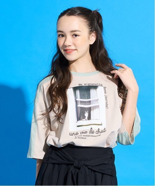 pom ponette Tシャツ ミントくん 袖アップリケTシャツ（Tシャツ） | pom ponette