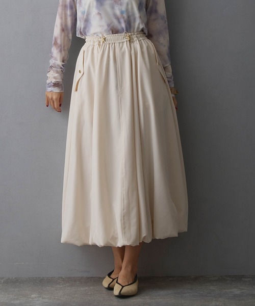 NICOLE white（ニコルホワイト）の「バルーンスカート（スカート・レディース・モカ/ブラック/オフホワイト・FREE）」の2枚目の写真