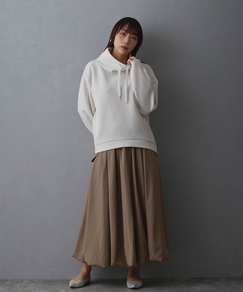 NICOLE white（ニコルホワイト）の「バルーンスカート（スカート・レディース・モカ/ブラック/オフホワイト・FREE）」の5枚目の写真