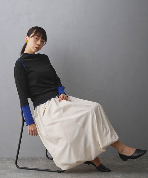 NICOLE white（ニコルホワイト）の「バルーンスカート（スカート・レディース・モカ/ブラック/オフホワイト・FREE）」の7枚目の写真