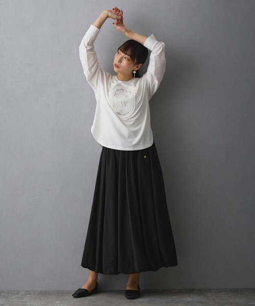 NICOLE white（ニコルホワイト）の「バルーンスカート（スカート・レディース・モカ/ブラック/オフホワイト・FREE）」の9枚目の写真