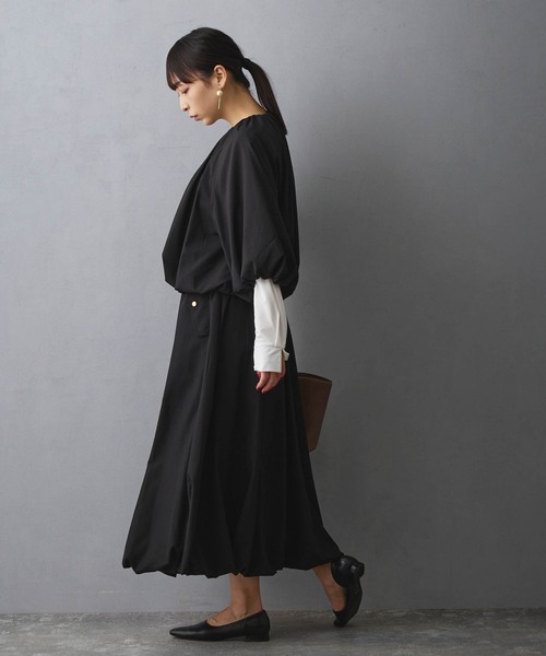 NICOLE white（ニコルホワイト）の「バルーンスカート（スカート・レディース・モカ/ブラック/オフホワイト・FREE）」の10枚目の写真