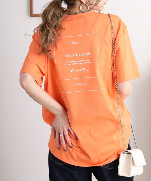 Arinomama(アリノママ)の「バックプリントTシャツ(Tシャツ/カットソー・レディース・オレンジ/ブルー/ホワイト/ブラック・FREE)」の4枚目の写真