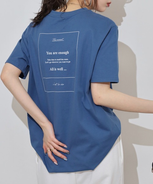 Arinomama(アリノママ)の「バックプリントTシャツ(Tシャツ/カットソー・レディース・オレンジ/ブルー/ホワイト/ブラック・FREE)」の3枚目の写真