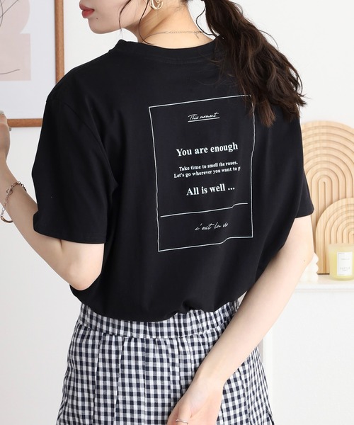 Arinomama(アリノママ)の「バックプリントTシャツ(Tシャツ/カットソー・レディース・オレンジ/ブルー/ホワイト/ブラック・FREE)」の2枚目の写真