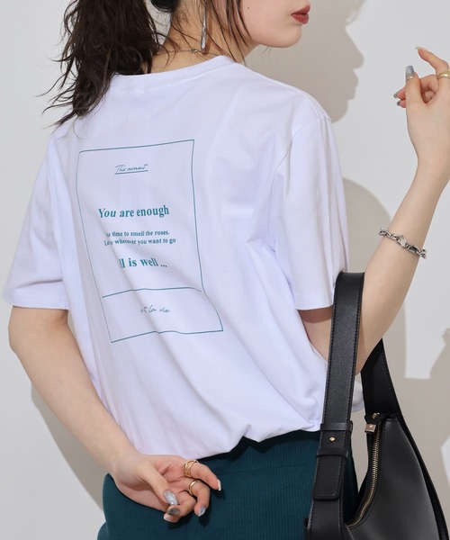 Arinomama(アリノママ)の「バックプリントTシャツ(Tシャツ/カットソー・レディース・オレンジ/ブルー/ホワイト/ブラック・FREE)」の7枚目の写真