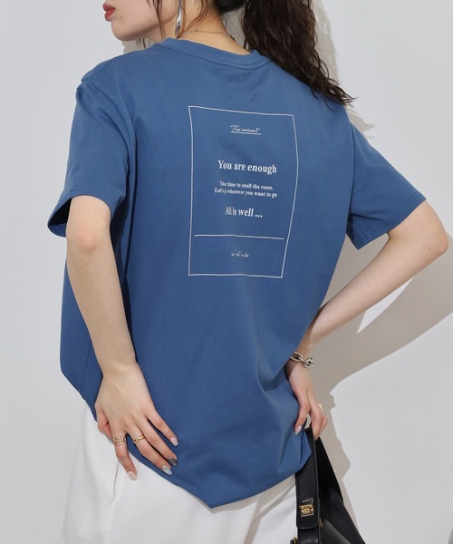Arinomama(アリノママ)の「バックプリントTシャツ(Tシャツ/カットソー・レディース・オレンジ/ブルー/ホワイト/ブラック・FREE)」の20枚目の写真
