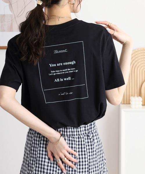 Arinomama(アリノママ)の「バックプリントTシャツ(Tシャツ/カットソー・レディース・オレンジ/ブルー/ホワイト/ブラック・FREE)」の13枚目の写真