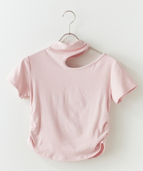 ROOPTOKYO(ループトウキョウ)の「Open-cut cropped gather tops/オープンカット クロップド ギャザートップス 秋物 秋服 2026年秋冬(Tシャツ/カットソー・レディース・ネイビー/ブラック/グレー/ホワイト/ブラウン/ピンク/ベージュ・FREE)」の18枚目の写真