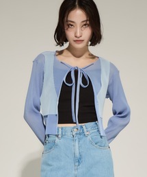 【kotohayokozawa/コトハヨコザワ】SHEER LAYERED  CARDIGAN/シアーレイヤードカーディガン