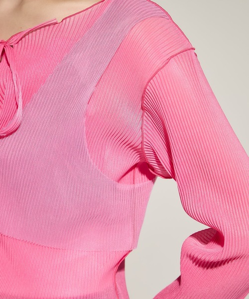 kotohayokozawa（コトハヨコザワ）の「【kotohayokozawa/コトハヨコザワ】SHEER LAYERED  CARDIGAN/シアーレイヤードカーディガン（カーディガン/ボレロ・レディース・ピンク/オリーブ/ブルー・FREE）」の22枚目の写真