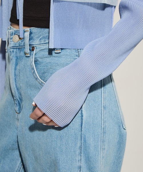 kotohayokozawa（コトハヨコザワ）の「【kotohayokozawa/コトハヨコザワ】SHEER LAYERED  CARDIGAN/シアーレイヤードカーディガン（カーディガン/ボレロ・レディース・ピンク/オリーブ/ブルー・FREE）」の7枚目の写真