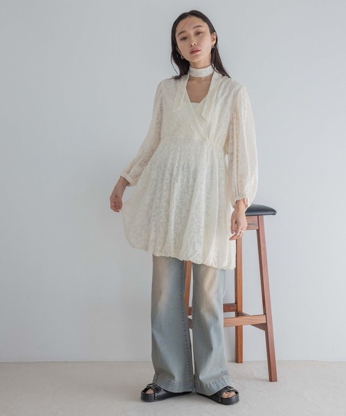 JEANASIS（ジーナシス）の「カシュクールバルーンタイワンピース/328176（ワンピース・レディース・チャコールグレー/ホワイト・FREE）」の17枚目の写真