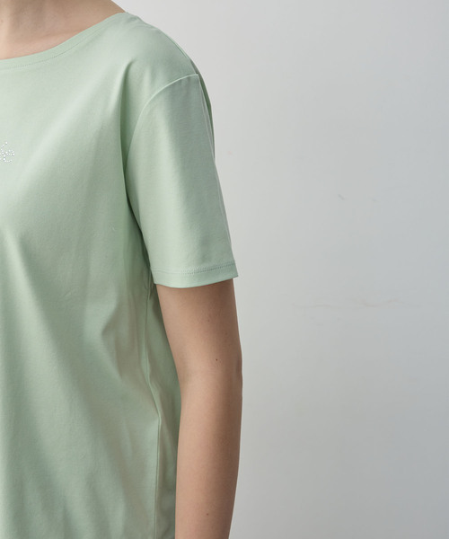 LE SOUK HOLIDAY(ルスークホリデー)の「【接触冷感】ラインストーンTシャツ(Tシャツ/カットソー・レディース・ブラック/オフホワイト/レッド/グリーン・M/L)」の18枚目の写真