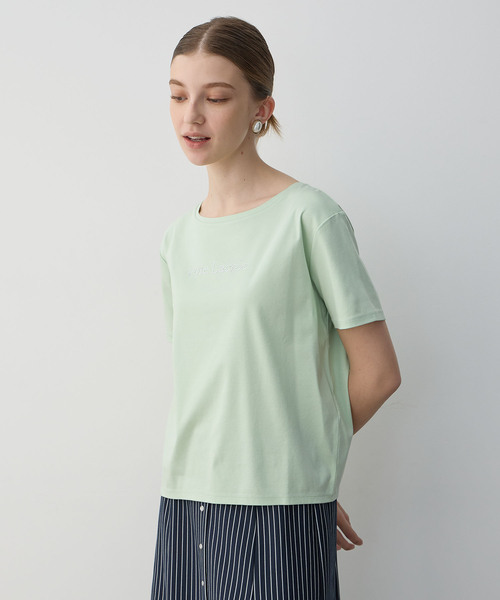 LE SOUK HOLIDAY(ルスークホリデー)の「【接触冷感】ラインストーンTシャツ(Tシャツ/カットソー・レディース・ブラック/オフホワイト/レッド/グリーン・M/L)」の1枚目の写真