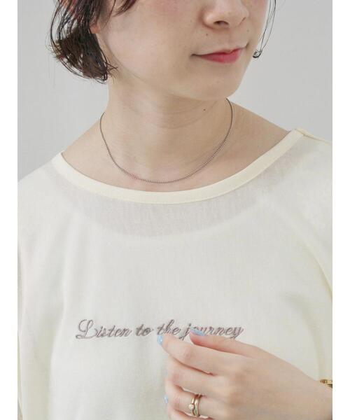 Samansa Mos2 blue（サマンサモスモスブルー）の「シアースラブ刺繍プリントロンT（Tシャツ/カットソー・レディース・オフホワイト/ピンク/イエロー・F）」の12枚目の写真