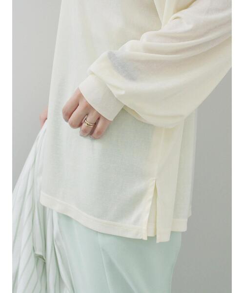 Samansa Mos2 blue（サマンサモスモスブルー）の「シアースラブ刺繍プリントロンT（Tシャツ/カットソー・レディース・オフホワイト/ピンク/イエロー・F）」の14枚目の写真