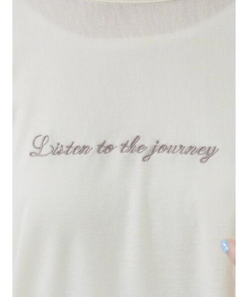 Samansa Mos2 blue（サマンサモスモスブルー）の「シアースラブ刺繍プリントロンT（Tシャツ/カットソー・レディース・オフホワイト/ピンク/イエロー・F）」の15枚目の写真