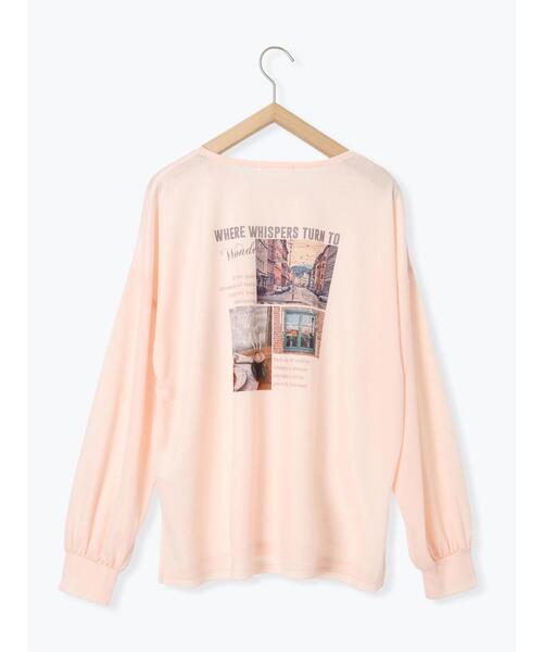 Samansa Mos2 blue（サマンサモスモスブルー）の「シアースラブ刺繍プリントロンT（Tシャツ/カットソー・レディース・オフホワイト/ピンク/イエロー・F）」の17枚目の写真