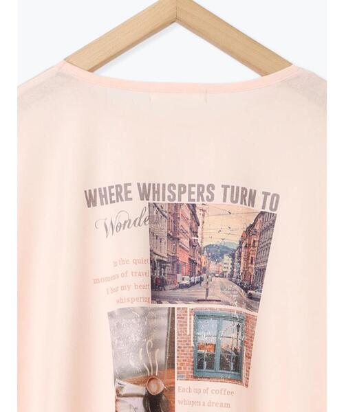 Samansa Mos2 blue（サマンサモスモスブルー）の「シアースラブ刺繍プリントロンT（Tシャツ/カットソー・レディース・オフホワイト/ピンク/イエロー・F）」の21枚目の写真