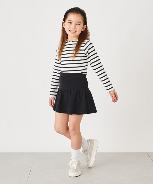 ever closet（エバークローゼット）の「1分丈無地スカッツ（スカート・キッズ・グリーン系その他4/ブラウン系その他3/ダークネイビー/レッド系その他/グリーン/ブラック/イエロー系その他/ブルー系その他4/サックスブルー/チャコール/ラベンダー/オレンジ・90cm/100cm/110cm/120cm/130cm/140cm）」の13枚目の写真