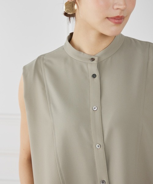 INED（イネド）の「【WEB限定】ノースリーブシャツドレス（ワンピース・レディース・ブラック/サンドグレー/モカ・9号/7号）」の10枚目の写真