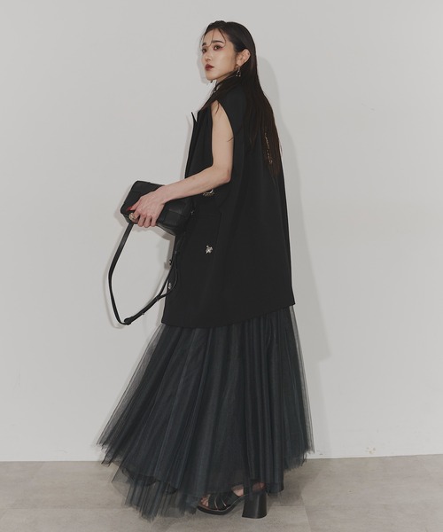 Chris TROIS.(クリストロワ)の「Classical tulle dress(ワンピース・レディース・ベージュ/ブラック・FREE)」の20枚目の写真