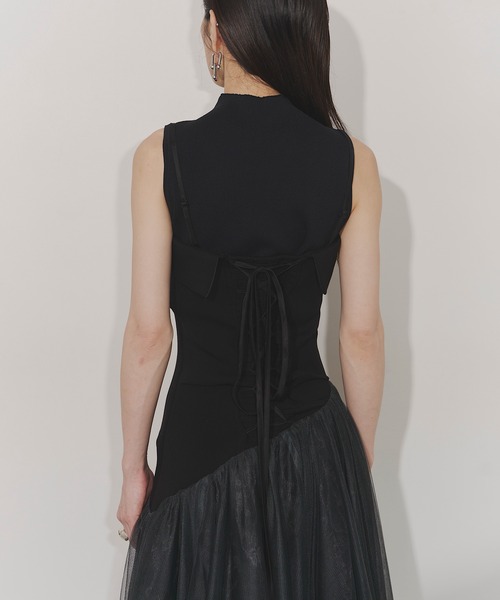 Chris TROIS.(クリストロワ)の「Classical tulle dress(ワンピース・レディース・ベージュ/ブラック・FREE)」の13枚目の写真