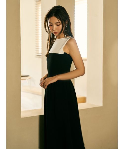 FRAY I.D（フレイアイディー）の「シアーヘムラインニットワンピース