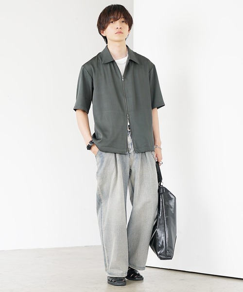 MinoriTY（マイノリティ）の「【MinoriTY】Wジップレギュラーカラー半袖シャツ（シャツ/ブラウス・メンズ・カーキ/ネイビー・S/M/L）」の10枚目の写真