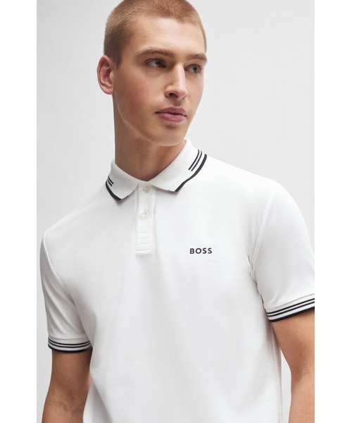 HUGO BOSS スリムフィット ジップ ポロシャツ ヒューゴボス HUGO BOSS ヒューゴ・ボス メンズ ロゴ ポロシャツ ゴルフ