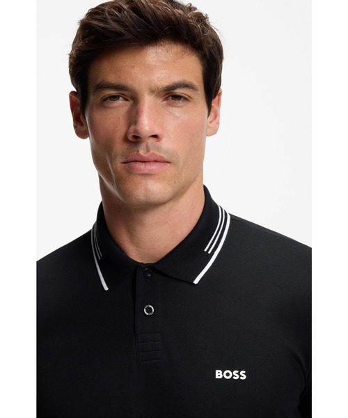 BOSS(ボス)の「ブランドロゴ スリムフィットポロシャツ(ポロシャツ・メンズ・ホワイト/ダークブルー/ブラック・L/M/XL/XXL/S/XXXL)」の8枚目の写真
