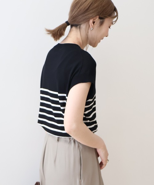 AMERICAN HOLIC（アメリカンホリック）の「接触冷感フレンチスリーブニットプルオーバー（ニット/セーター・レディース・その他7/ネイビー/ミント/オフホワイト・L/M）」の15枚目の写真