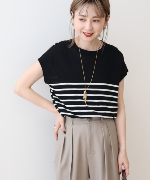 Apuweiser-riche - アプ♡キャミ付ボーダープルオーバー Apuweiser-riche（アプワイザーリッシェ）の「ハート刺繍カーデ