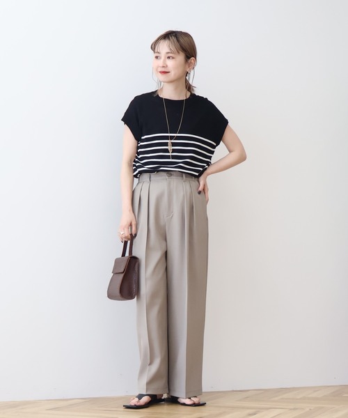 AMERICAN HOLIC（アメリカンホリック）の「接触冷感フレンチスリーブニットプルオーバー（ニット/セーター・レディース・その他7/ネイビー/ミント/オフホワイト・L/M）」の17枚目の写真