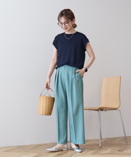 AMERICAN HOLIC（アメリカンホリック）の「接触冷感フレンチスリーブニットプルオーバー（ニット/セーター・レディース・その他7/ネイビー/ミント/オフホワイト・L/M）」の10枚目の写真