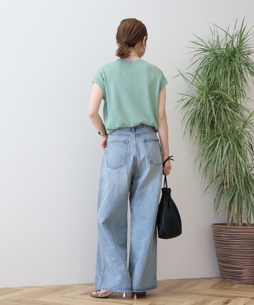 AMERICAN HOLIC（アメリカンホリック）の「接触冷感フレンチスリーブニットプルオーバー（ニット/セーター・レディース・その他7/ネイビー/ミント/オフホワイト・L/M）」の13枚目の写真