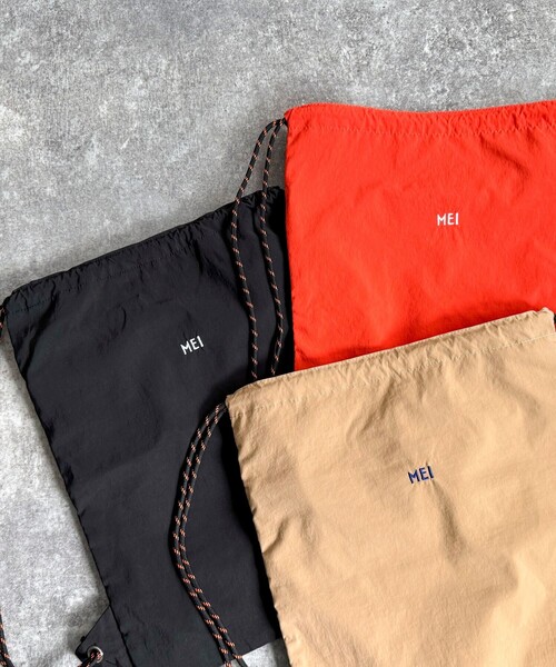 MEI（メイ）の「【MEI/メイ】ショルダー付ナップサック（バックパック/リュック・レディース・オレンジ/ベージュ/ライトグレー/ブラック・FREE）」の9枚目の写真