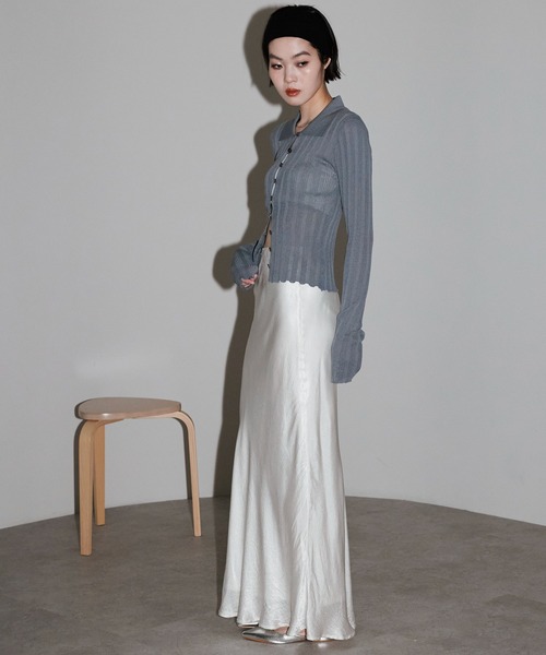 leimn(レイムン)の「【ポロ襟シアーカーディガン】(Tシャツ/カットソー・レディース・グレー/ベージュ・FREE)」の10枚目の写真