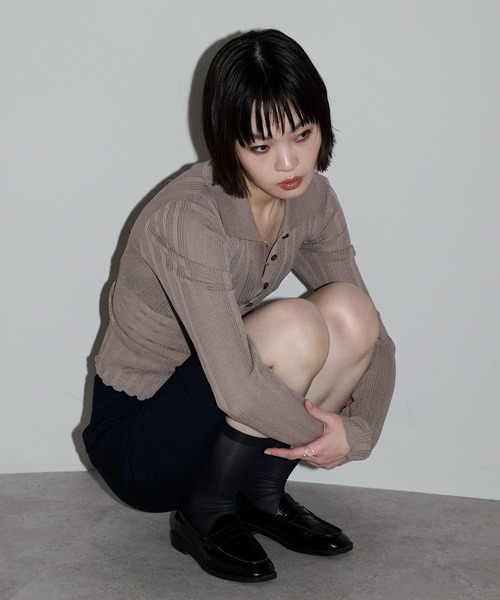 leimn(レイムン)の「【ポロ襟シアーカーディガン】(Tシャツ/カットソー・レディース・グレー/ベージュ・FREE)」の20枚目の写真