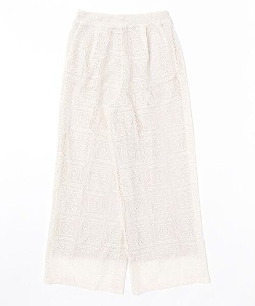 STYLEBLOCK（スタイルブロック）の「ブロックレースストレートパンツ（その他パンツ・レディース・アイボリー/ブラック・M）」の3枚目の写真